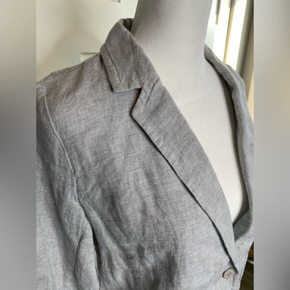 NWT Eileen fisher gray linen Blazer Size XS Petite - Picture 3 of 13